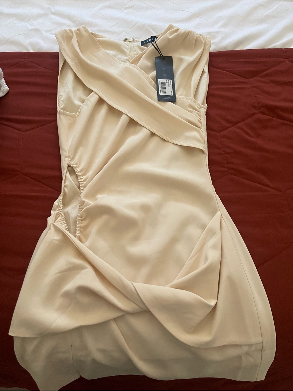 Lioness Cream Draped Mini Dress